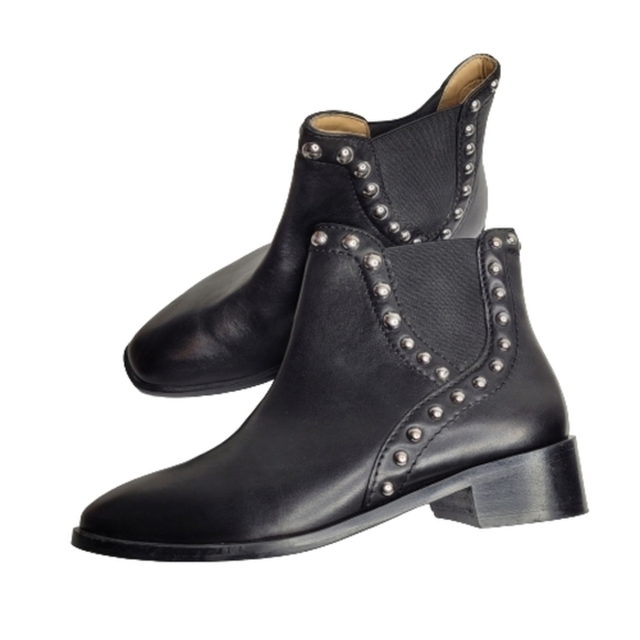 Zara Black Studded Booties - Picture 3 of 13